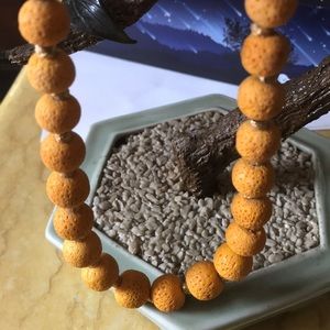 Collectible yellow lava  beads necklace